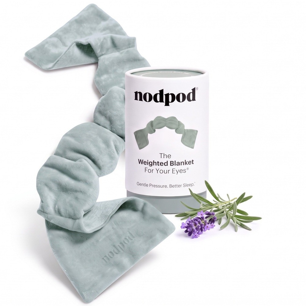 Nodpod Gentle Pressure Weighted Sleep Mask Sage Green Bead Filled Strap-Free